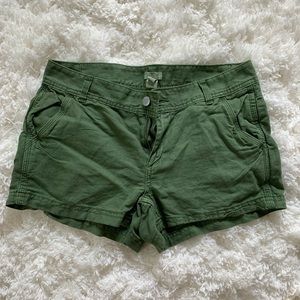j. crew army green shorts
